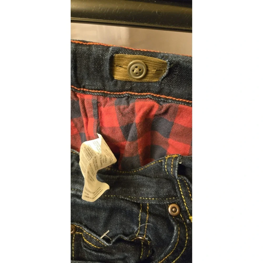 Crew Cuts Blue Cotton Denim Flannel Lined‎ Skinny Jeans Youth Boys Size 16
